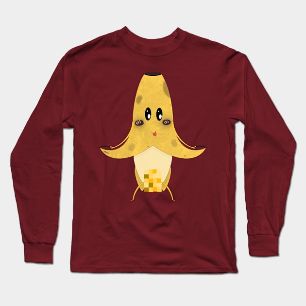 Banana Slip Long Sleeve T-Shirt by Sam's Art Nook